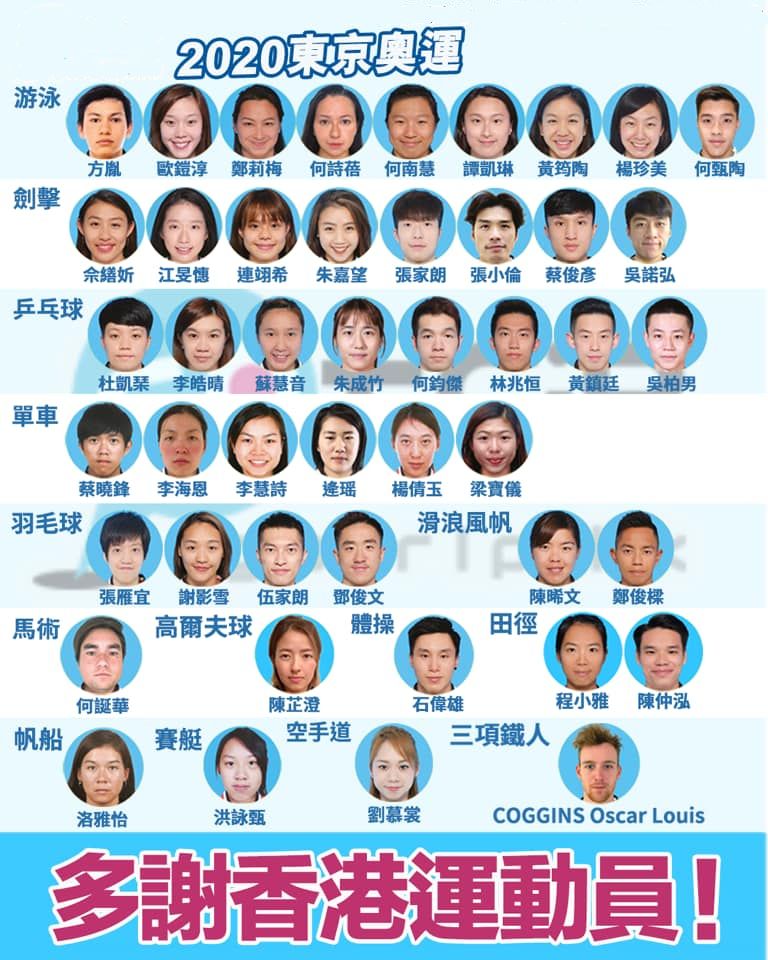 香港代表隊共派出46名運動員參加13個項目