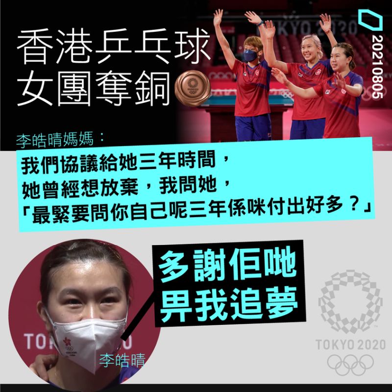 香港女子乒乓球團體賽李皓晴