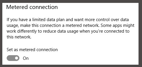 Set Your Internet Connection to Metered